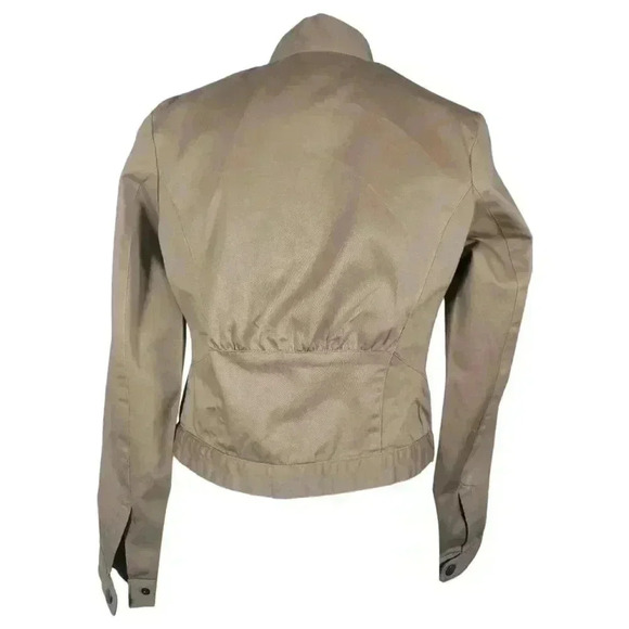 Vintage Retro Lipstick Beige Nude Moto Biker Warm Cotton Jacket Size Small - Picture 4 of 11